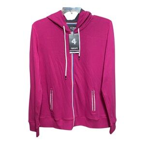 Bold Festival Fuchsia Athletic Rush Full Zip-Up Jacket with Hoodie XXL